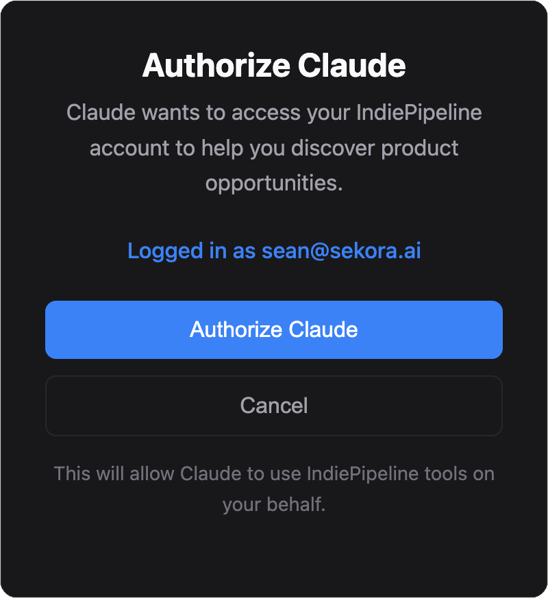 Authorize Claude dialog
